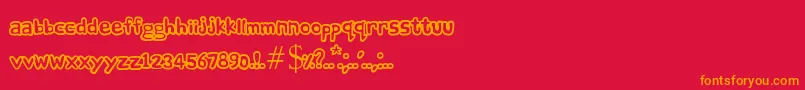 ComicAndy Font – Orange Fonts on Red Background