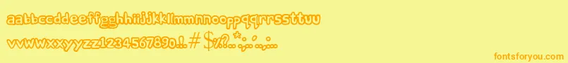 ComicAndy Font – Orange Fonts on Yellow Background