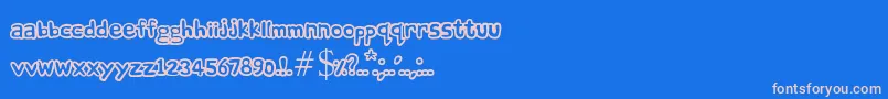 ComicAndy Font – Pink Fonts on Blue Background
