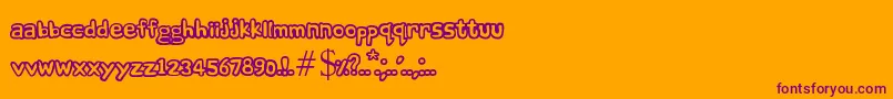 ComicAndy-fontti – violetit fontit oranssilla taustalla