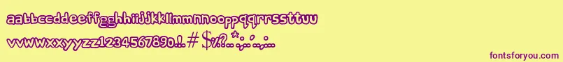 ComicAndy Font – Purple Fonts on Yellow Background