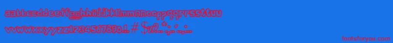 ComicAndy Font – Red Fonts on Blue Background