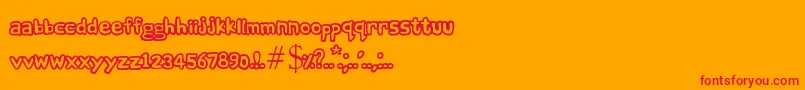 ComicAndy Font – Red Fonts on Orange Background