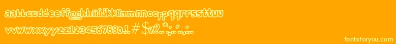 ComicAndy Font – Yellow Fonts on Orange Background