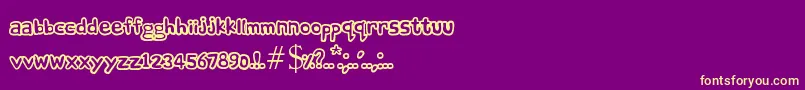 ComicAndy Font – Yellow Fonts on Purple Background