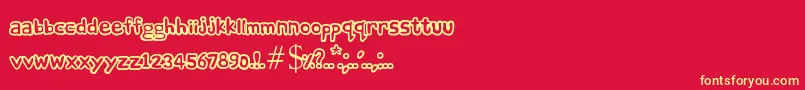 ComicAndy Font – Yellow Fonts on Red Background