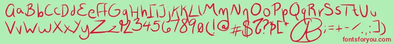 Wrtty Font – Red Fonts on Green Background
