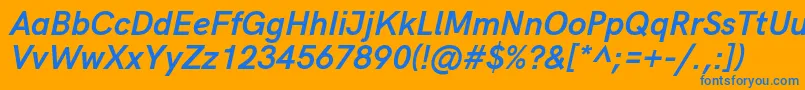 HkgroteskBoldlegacyitalic Font – Blue Fonts on Orange Background