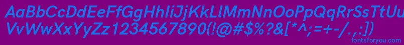 Lisätietoja HkgroteskBoldlegacyitalic-fontista HkgroteskBoldlegacyitalic-fontti – siniset fontit violetilla taustalla