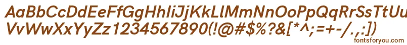 HkgroteskBoldlegacyitalic Font – Brown Fonts on White Background