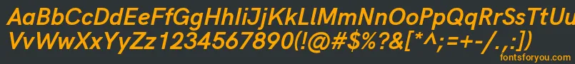 HkgroteskBoldlegacyitalic Font – Orange Fonts on Black Background