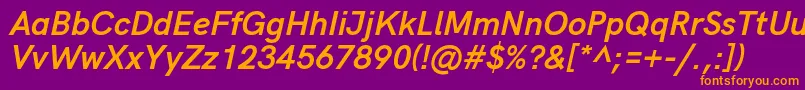 HkgroteskBoldlegacyitalic Font – Orange Fonts on Purple Background