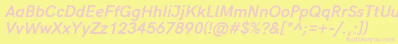 HkgroteskBoldlegacyitalic Font – Pink Fonts on Yellow Background