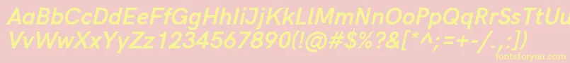 HkgroteskBoldlegacyitalic Font – Yellow Fonts on Pink Background