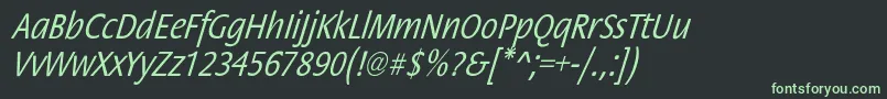 フォントStackcndoblNor – 黒い背景に緑の文字