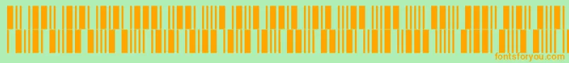 V100013-fontti – oranssit fontit vihreällä taustalla