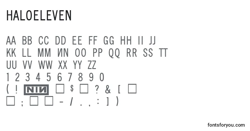 HaloEleven Font – alphabet, numbers, special characters