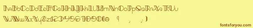 Czcionka AracmeWaroundLight – brązowe czcionki na żółtym tle