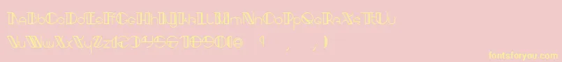 AracmeWaroundLight-Schriftart – Gelbe Schriften auf rosa Hintergrund