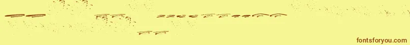 ItalianoSwashes-fontti – ruskeat fontit keltaisella taustalla