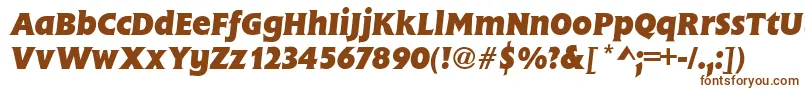 FlareGothicBolditalic-fontti – ruskeat fontit valkoisella taustalla
