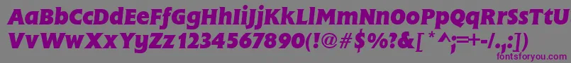 FlareGothicBolditalic-fontti – violetit fontit harmaalla taustalla