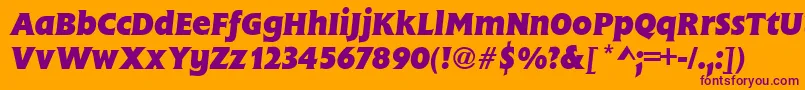 FlareGothicBolditalic Font – Purple Fonts on Orange Background