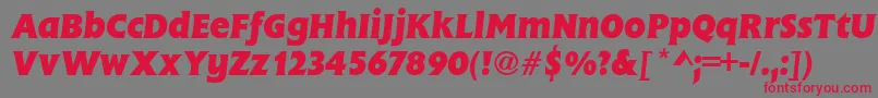 Czcionka FlareGothicBolditalic – czerwone czcionki na szarym tle