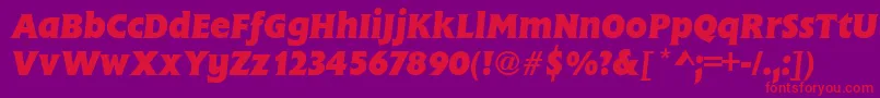 FlareGothicBolditalic Font – Red Fonts on Purple Background