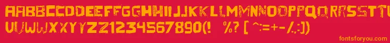 Therezaregular Font – Orange Fonts on Red Background