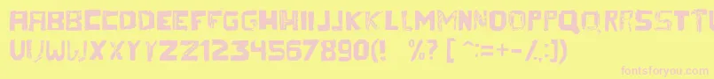 Therezaregular Font – Pink Fonts on Yellow Background