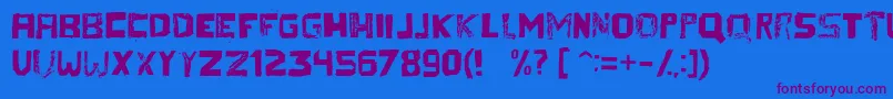 Шрифт Therezaregular – фиолетовые шрифты на синем фоне