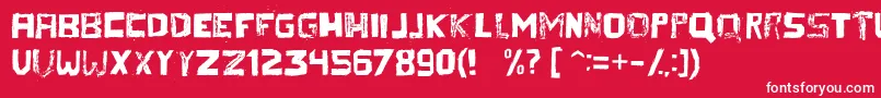 Therezaregular Font – White Fonts on Red Background
