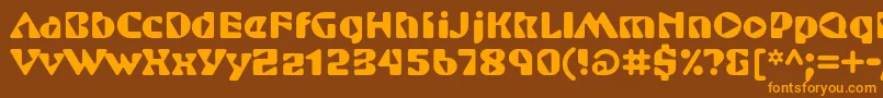 ShurikenstdBoy Font – Orange Fonts on Brown Background