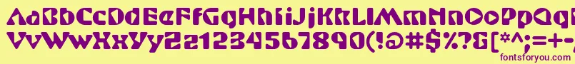 ShurikenstdBoy Font – Purple Fonts on Yellow Background