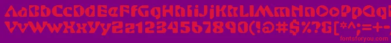 ShurikenstdBoy Font – Red Fonts on Purple Background