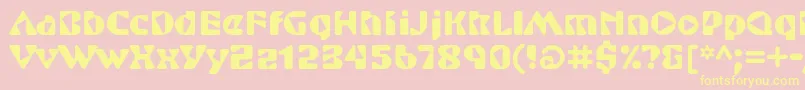 ShurikenstdBoy Font – Yellow Fonts on Pink Background