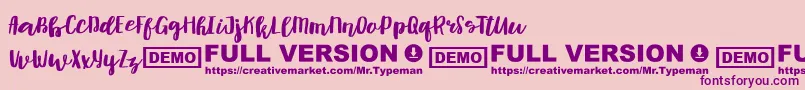 Muscat Font – Purple Fonts on Pink Background