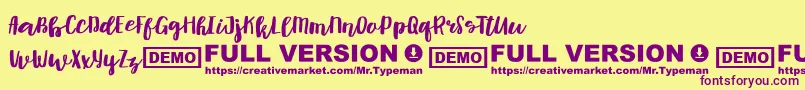 Muscat Font – Purple Fonts on Yellow Background