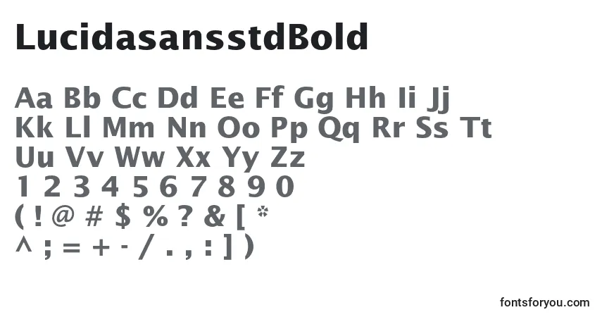 Czcionka LucidasansstdBold – alfabet, cyfry, specjalne znaki