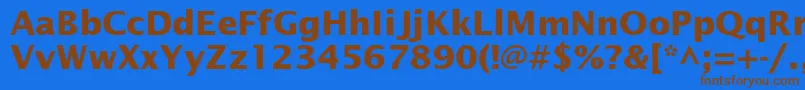 Czcionka LucidasansstdBold – brązowe czcionki na niebieskim tle