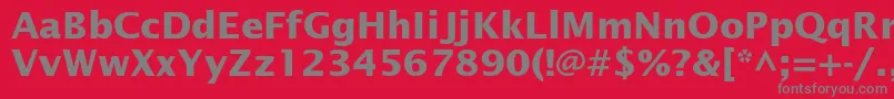 LucidasansstdBold-Schriftart – Graue Schriften auf rotem Hintergrund