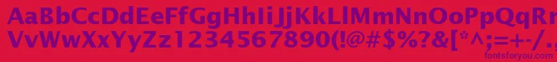 LucidasansstdBold-Schriftart – Violette Schriften auf rotem Hintergrund