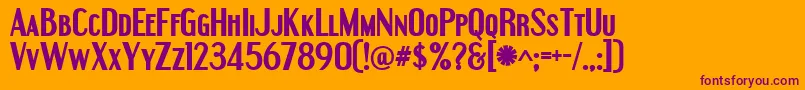 EngebrechtreBold Font – Purple Fonts on Orange Background