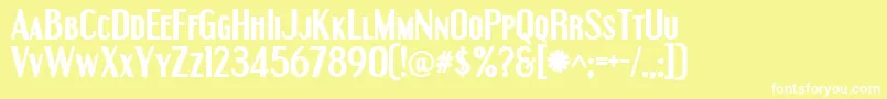 EngebrechtreBold Font – White Fonts on Yellow Background