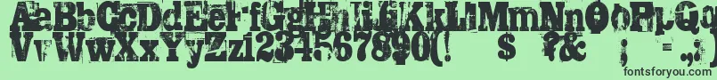 More about Trashed Font Trashed Font – Black Fonts on Green Background