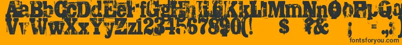Trashed Font – Black Fonts on Orange Background