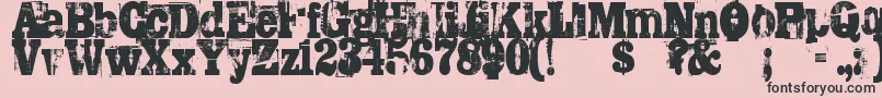 Trashed Font – Black Fonts on Pink Background