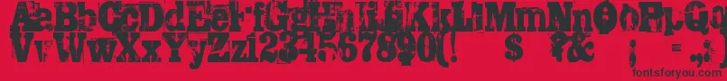 Trashed Font – Black Fonts on Red Background