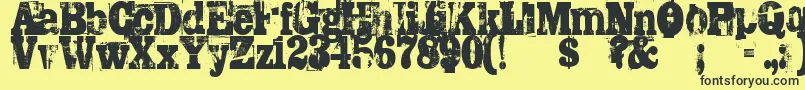 Trashed Font – Black Fonts on Yellow Background